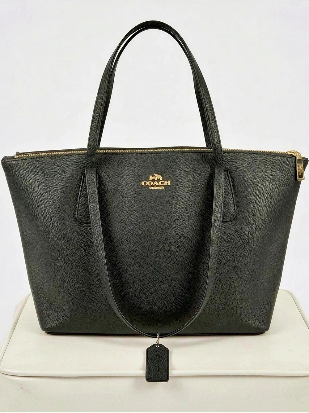 Coach Zip Top Tote Black Bag